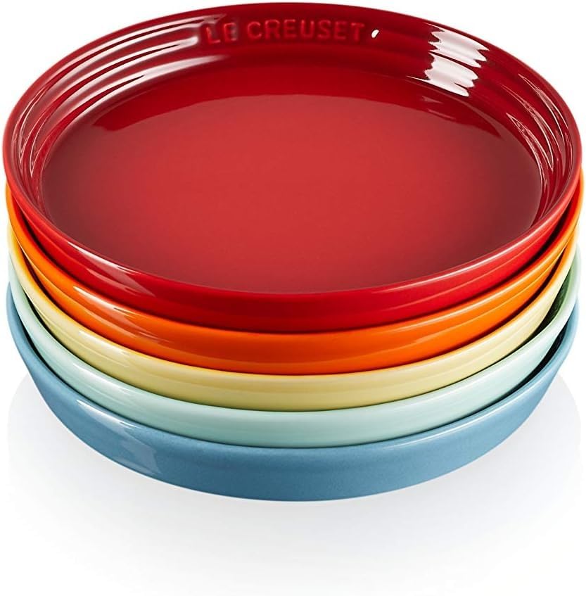 LE CREUSET Neo Round Plates, 17 Cm, Rainbow, Set of 5, Oven Dish, Heat-Resistant Dish [Official Japanese Retailer]