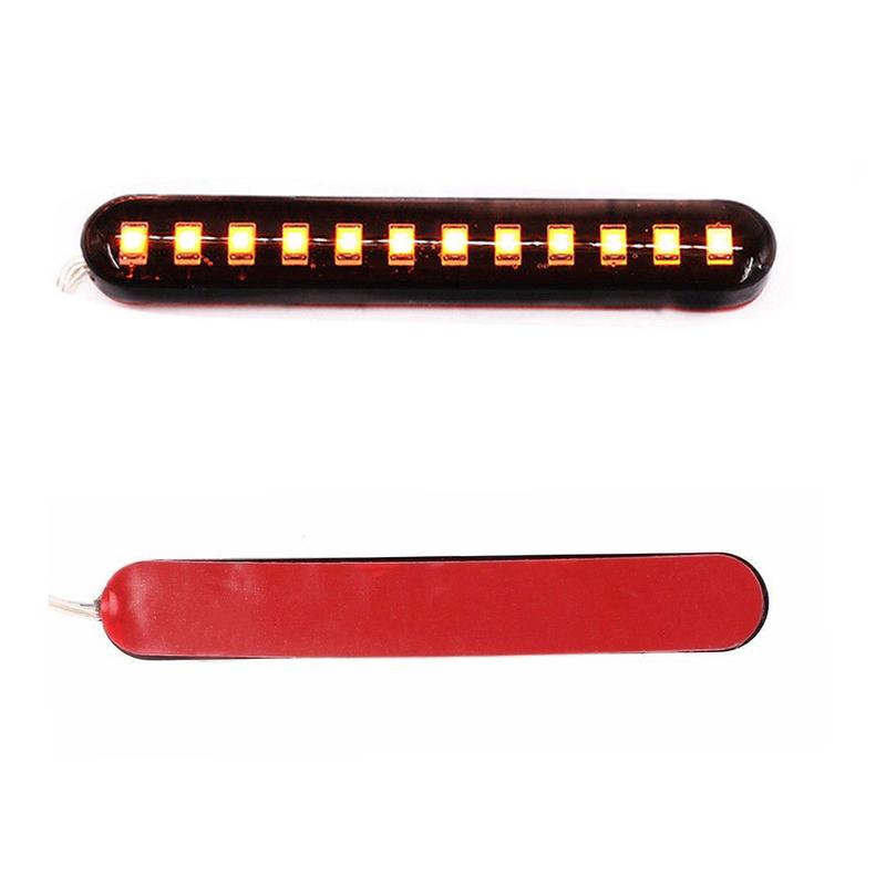 1x Universal Motorcycle Car Turn Signal Lights 12V 12 LED Sequential Flowing Strips Motorcycle Car Amber LED Flasher Light Lamp