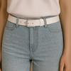 Genue Leather Belt for Women NEEDIVYOU, White Color, MADE IN GERMANY