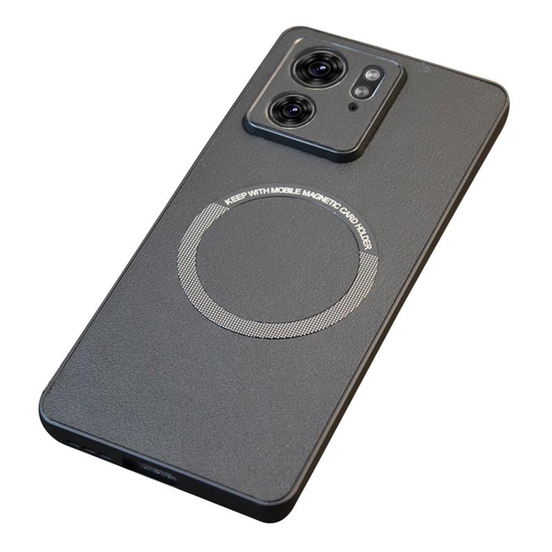 

Для Motorola Edge 40 5G Чехол для мобильного телефона Кожа+ТПУ Чехол Совместимый с MagSafe Black