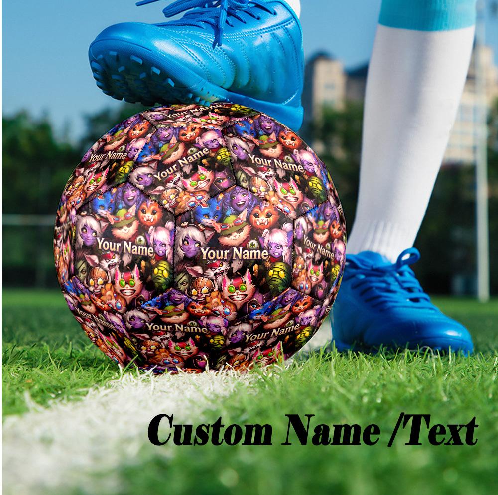 Custom Text Size 5 Soccer Ball, Standard Match Football For OutdoorLeague of Legends