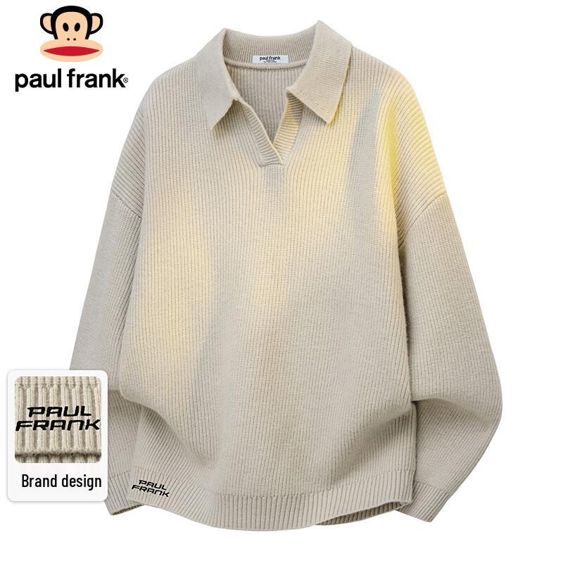 Paul Frank Men's Loose Fit Thick Knit Polo Sweater