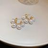 Silver needle zircon butterfly pearl earrings niche design light luxury stud earrings French high-end retro earrings wholesale