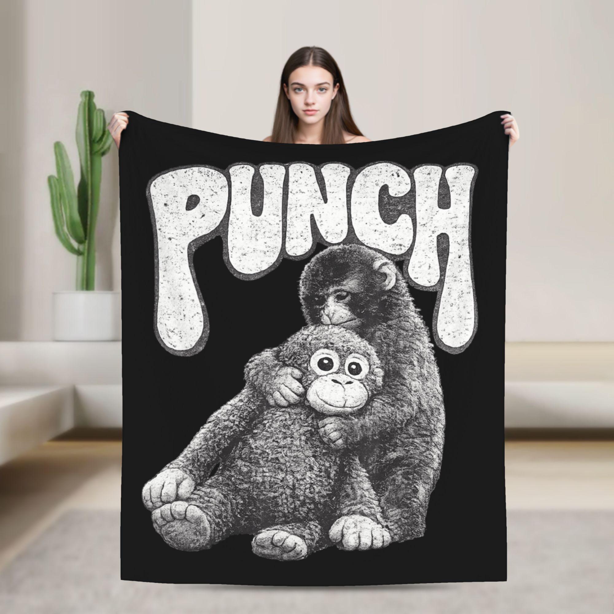 

Monkey Punch Vintage Retro Baby Plush Hug Cute Blankets Winter Warm Soft Bedding Throws For Boy Girl Outdoor Flannel Bed Cover 75x100cm (30x40inch)
