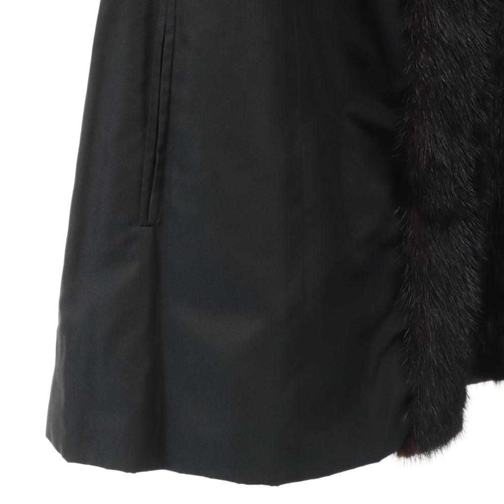 Reversible Fur Coat Dark Brown Women Used