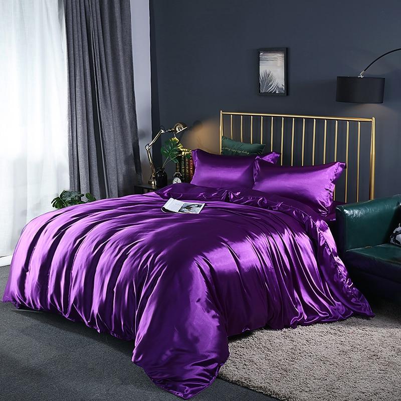 Buy Solid Color Bedding Set Luxury Soft Bed Sheet And Pillowcases