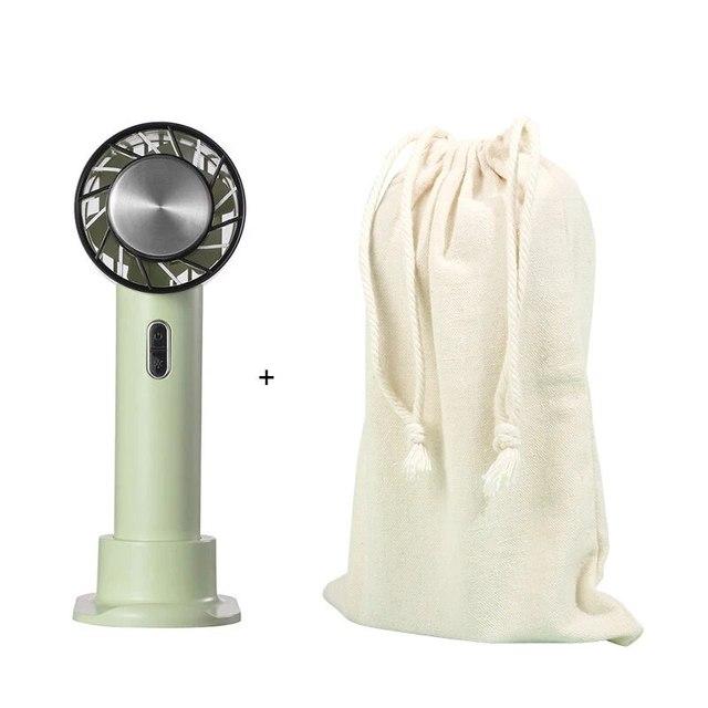 

Портативний ручний вентилятор Напівпровідникове охолодження Акумулятор 2200 мАг USB-C Перезаряджуваний міні ручний вентилятор Повітроохолоджувач Outdoor зелений