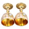 2PCS Small Zinc Alloy Goblet 30ml Capacity Retro Metal Cup Embossed Wine Glass  Party Drinking