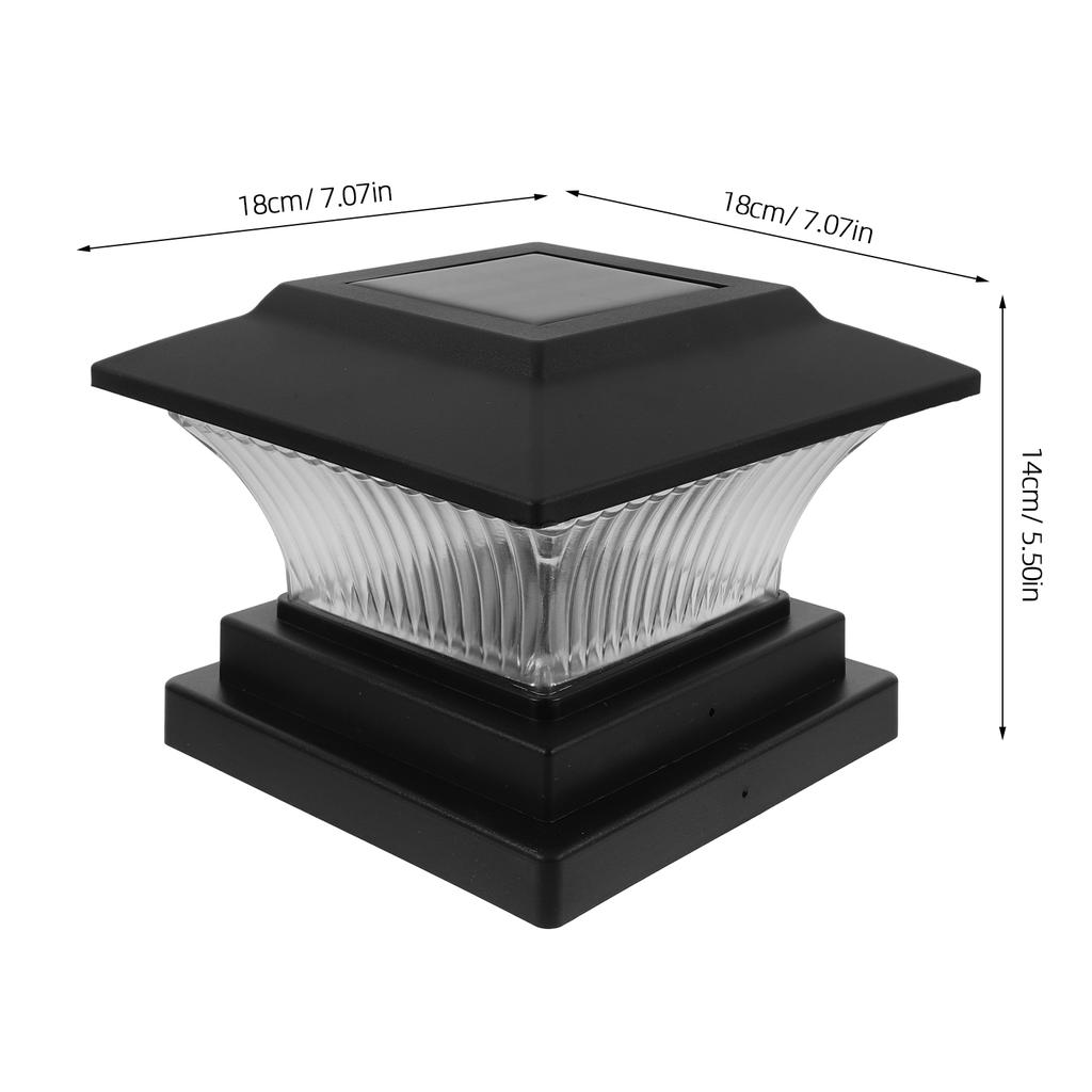 Solar Powered Post Lights Black Warm Yellow Light Outdoor Pillar Lights Garden Patio Rechargeable Durable Landscape Lamp