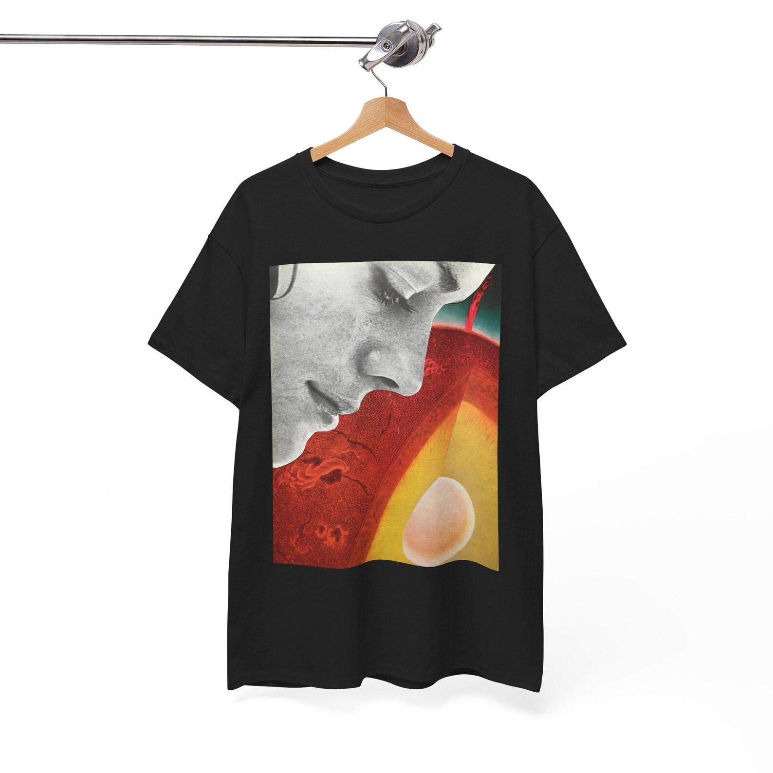 Looking Inward Collage Art T Shirt Surreal Abstract Portrait Tee Symbolic Modern Art Cotton Shirt Wearable Art 4XL