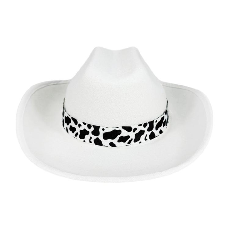 Trendy Cow Embellished Cowboy Hats For Youth Soft Multiple Color Size Photo Props