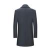 Herbst und Winter Herren Trenchcoat, Anzugkragen Business Casual Mittellanger und langer Wollmantel Herren