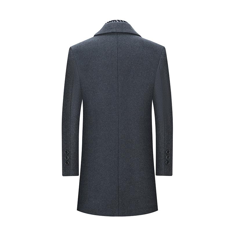 Efterår og Vinter Herre Trenchcoat, Jakkeslag Business Casual Mellem- og Lang Uldfrakke Herre