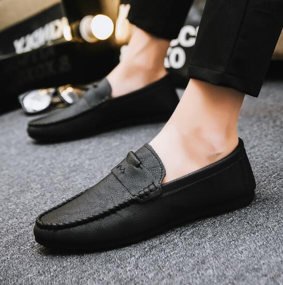 Spring Summer Men's Flats Shoes Men's Young Casual Leather Shoes Soft Soles Social Young Men's Loafers Chaussure Homme M915