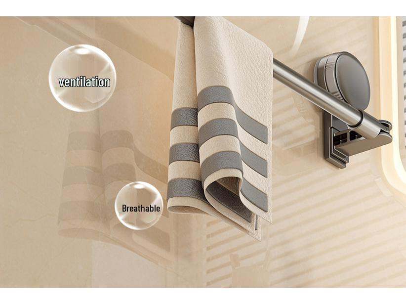Retractable No-Drill Suction Cup Towel Rack for Bathroom and Toilet