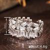 925 Sterling Silver Cubic Zirconia Wedding Party Ring for Women Personality Irregularity Design Trendy Jewelry