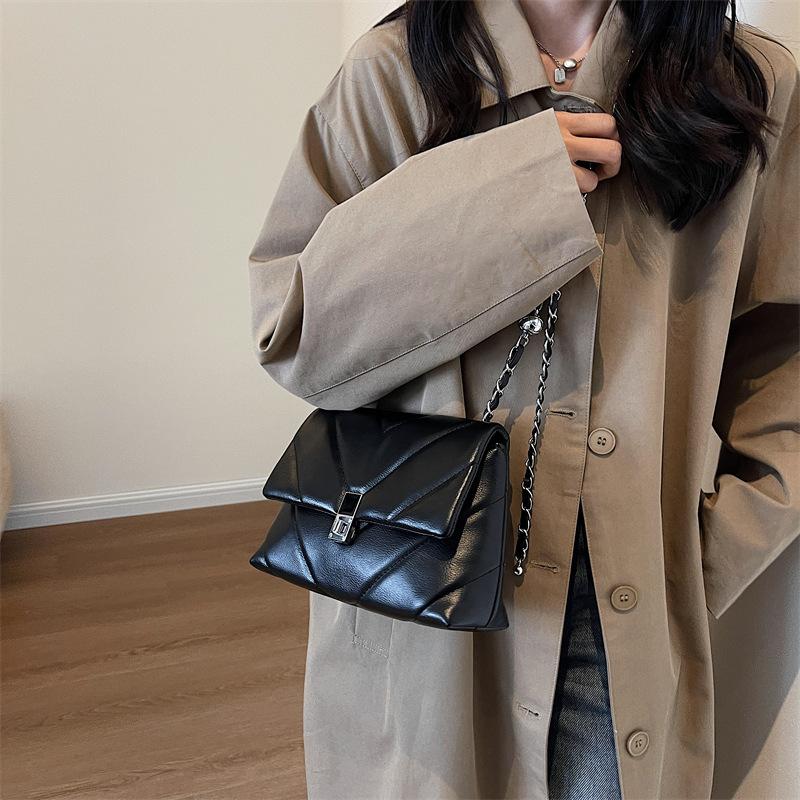 Bag Women's 20254 New Fashion Rhombus Chain Bag High-end Commuter Women One Shoulder Crossbody Small Square