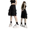 Pantaloncini Cargo Retro Neri alla Moda - Bermuda Estivi Leggeri dalla Vestibilità Ampia