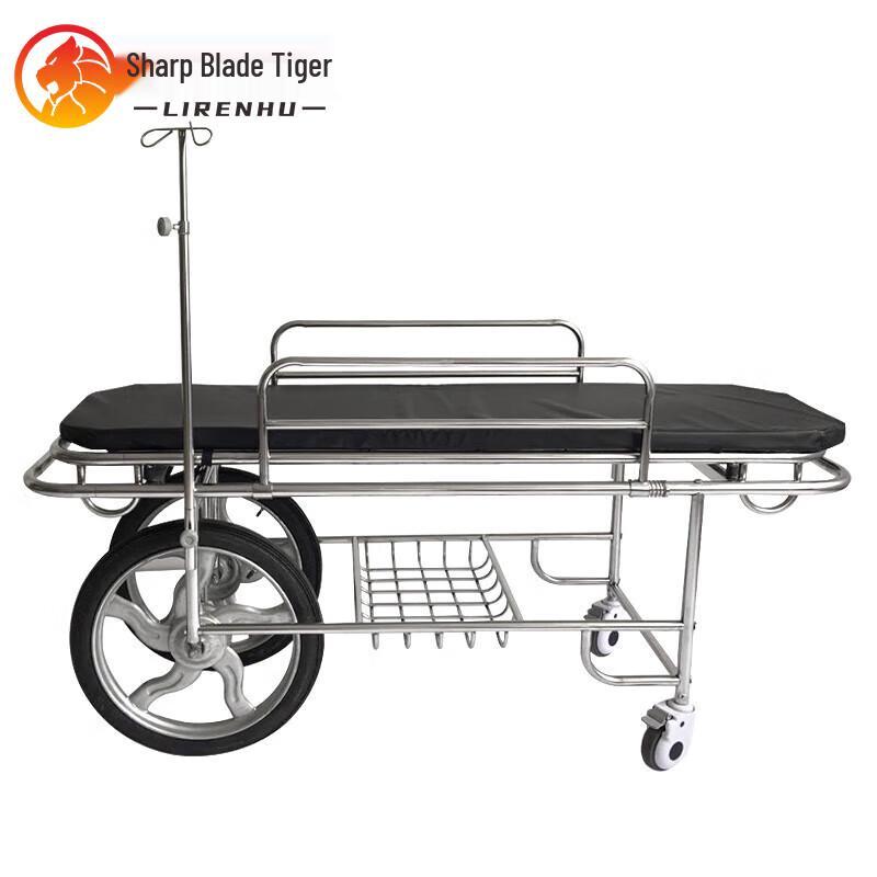 

Stainless Steel Emergency Stretcher Cart with Motorcycle Wheels