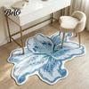 Skin Friendly Bedside Rug Lily Shape Floor Mat, Absorbent Velvet for Bathroom And Entrance, Non-slip Decorative Easy Clean Area Flower Bedroom