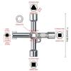 6 Function Crossing Key Wrench For Square Triangular Hexagonal Round Holes Zinc Alloy Ergonomic Grip Industrial Maintenance Tool