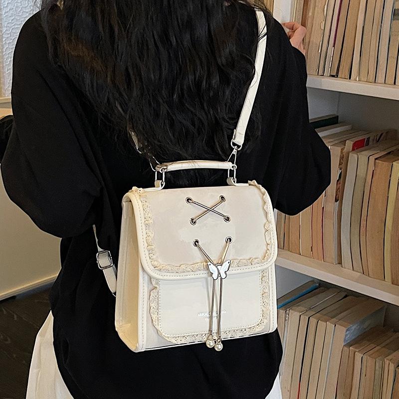 Schoolbag College style retro backpack 1011 spring new fashionable handbag commuter messenger bag large capacity small square bag