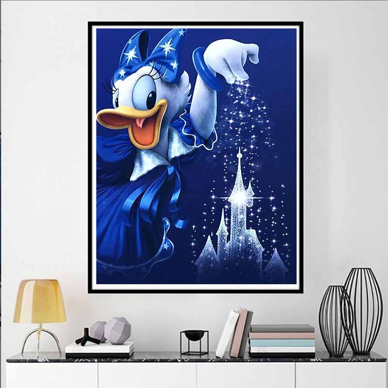 Disney 5D DIY Diamond Painting Decorations, Daisys Magic Castle Theme Illustration Diamond Embroidery Rhinestone Cross Stitch Set Handmade