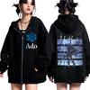 Ado WORLD TOUR  Hibana Zipper Hoodies Men Women Long-sleeved Casual High-quality Jackets Winter Harajuku Zip Up Sweatshirt