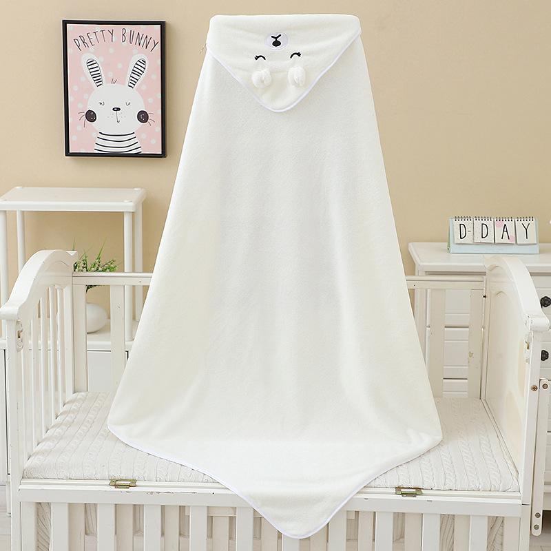 Baby Children Bath Towels Newborn Quilt Bag Towel Bag Quilt Coral Fleece Wrap Towel Embroidered Blanket Animal Eye Closed Hooded Cape