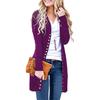 Women Long Sleeve Cardigan Long Button Coat Solid Color Casual Loose Cardigan