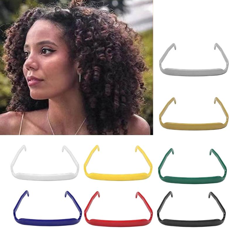 Fashion Acrylic Hairband Glasses Design Square Curly Thick Hair Headband Keep Your Hairstyle Secure and Unnoticeable