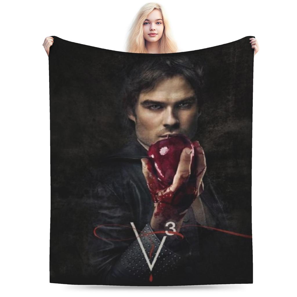 Стильное одеяло Damon Salvatore Ультрамягкий бархат Уютное плед Машинная стирка