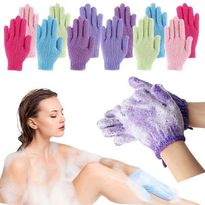 4pcs Exfoliating Shower Gloves Dead Skin Removal Washcloth Double Sided Bath Gloves for Skin Softening Body Scrub Tool Access