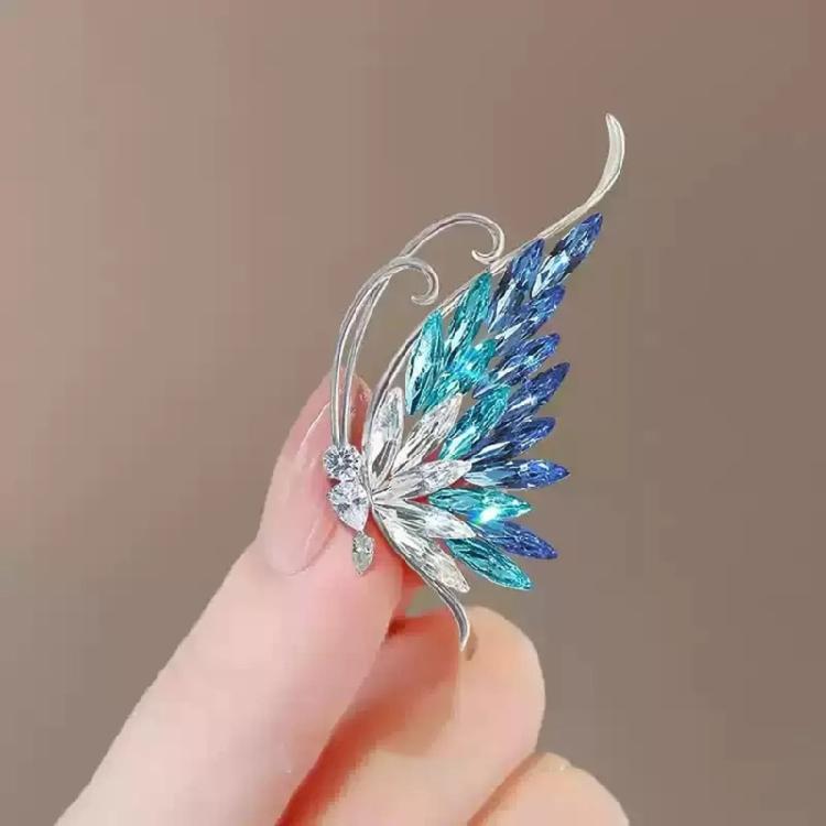 Stylish Crystal Tone Butterfly Brooch Versatile Accessory For Dresses Jackets And Bags Sturdy Yet Comfortable Fit
