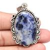 Pendant Sodalite Gemstone Handmade Mother'Day Silver Jewelry 2.25"