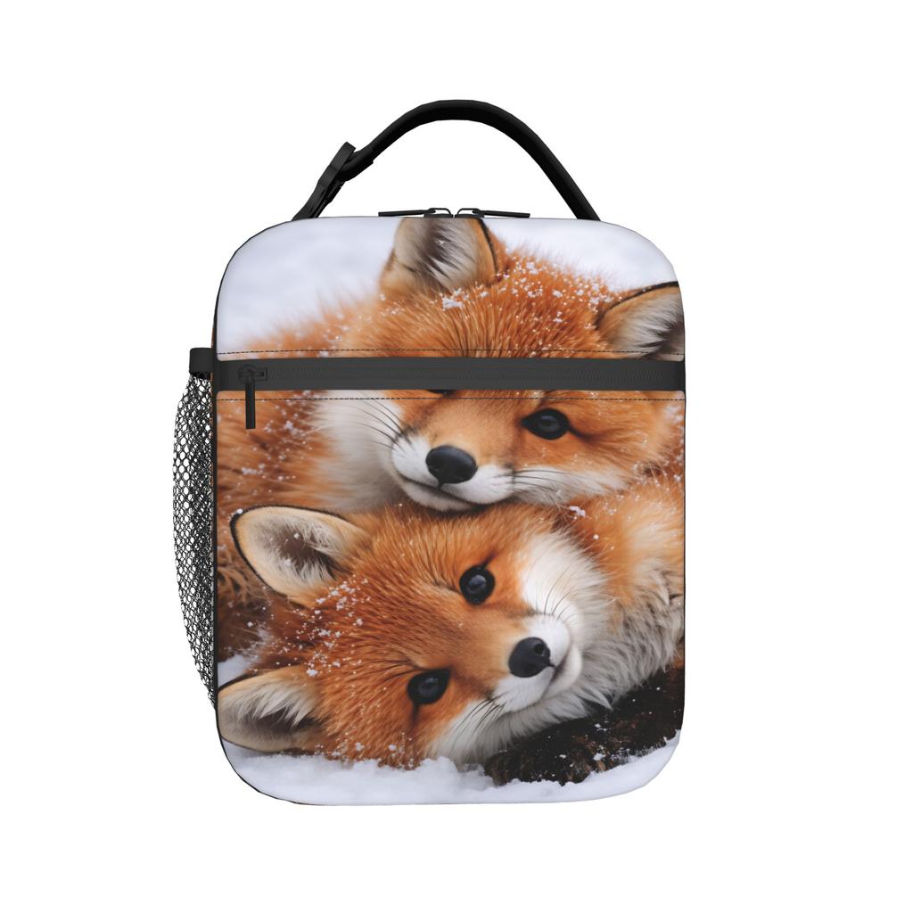 Cute Fox Lunch Bag For Adult Print Lunch Box Fun Picnic Cooler Bag Portable Oxford Thermal Tote Handbags