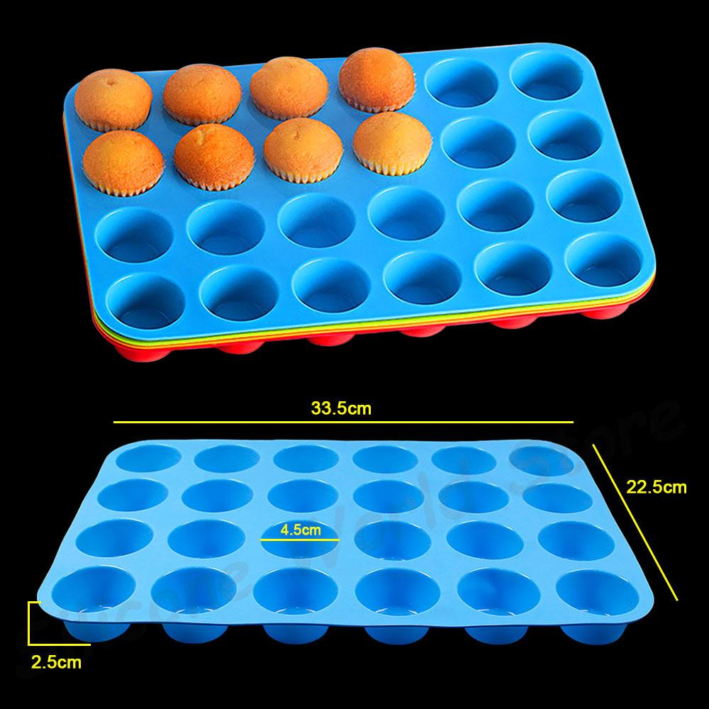 Silicone World Silicone Cake Molds 24 Holes Mini Muffin Cup Soap Cookies Puff Dim Sum Cupcake Mold Baking Tray Baking Tools