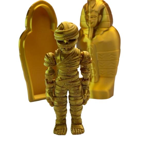 

Фигурка мумии фараона, напечатанная на 3D-принтере, с подвижными суставами, статуя мумии, шарнирная S золотистый