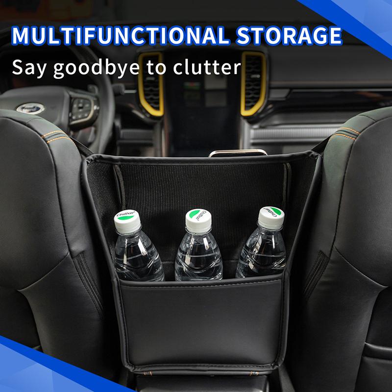 Car Handbag Holder Between Seat Hanging Tissue Box For BYD Shark 6 Map Organizer Multifunctional Leather Seat Middle Storage Bag