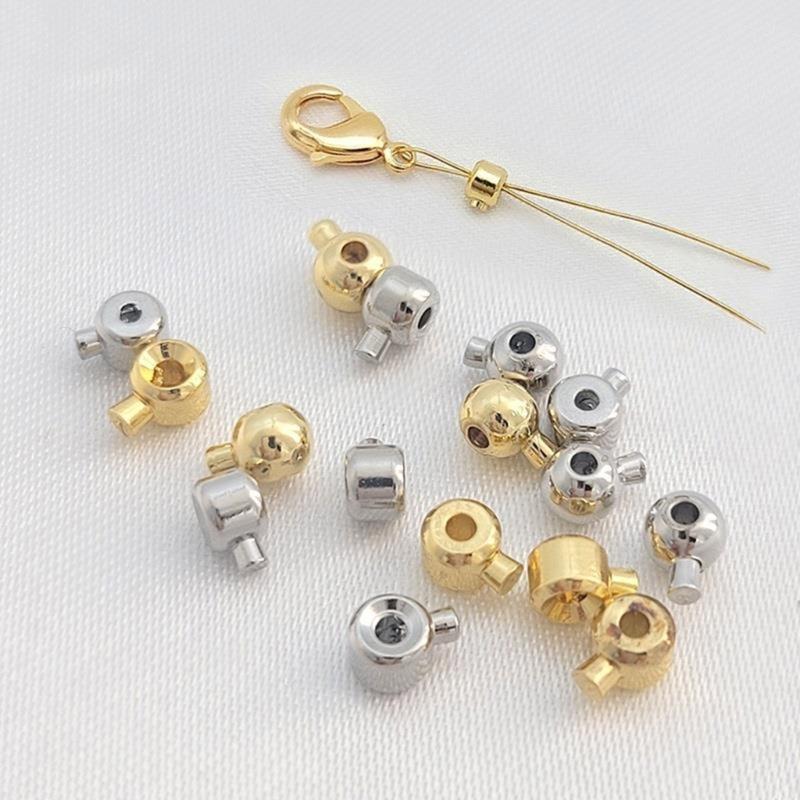 Pack of 10 Stopper Beads Metal Spacer Beads Jewelry Making Accessories Easy Threading Beads Handmade Accessories
