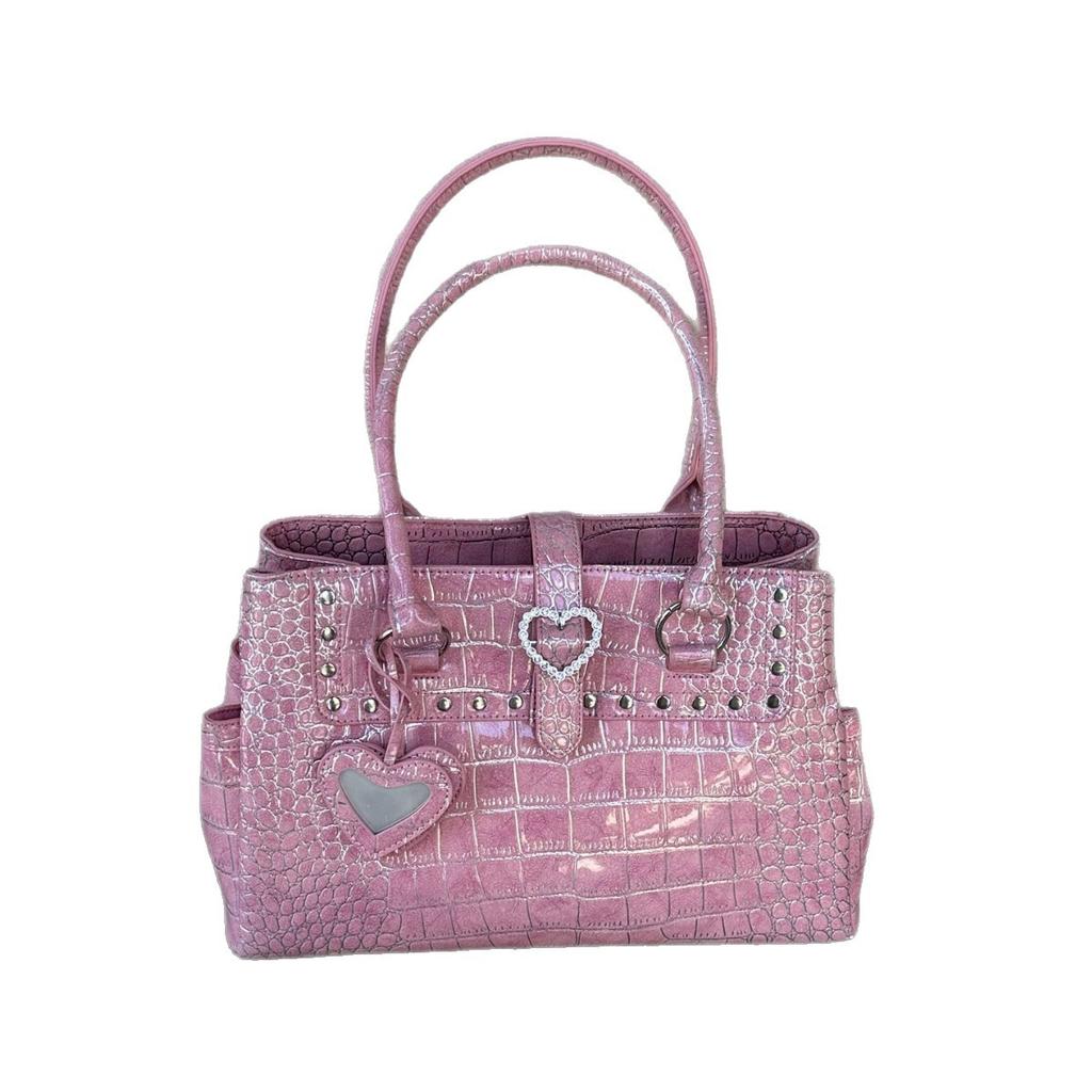 Advanced Crocodile Pattern Large Capacity Portable Briefcase for Women, New Sweet, Cool and Spicy Girl Commuting Single Shoulder Handbag