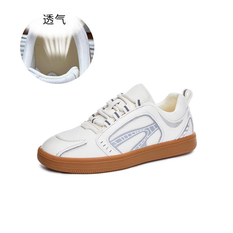Leather High-heeled German Training Shoes Women's 2025 Summer New Mesh Breathable Casual Versatile White Shoes Sports Women's Shoes