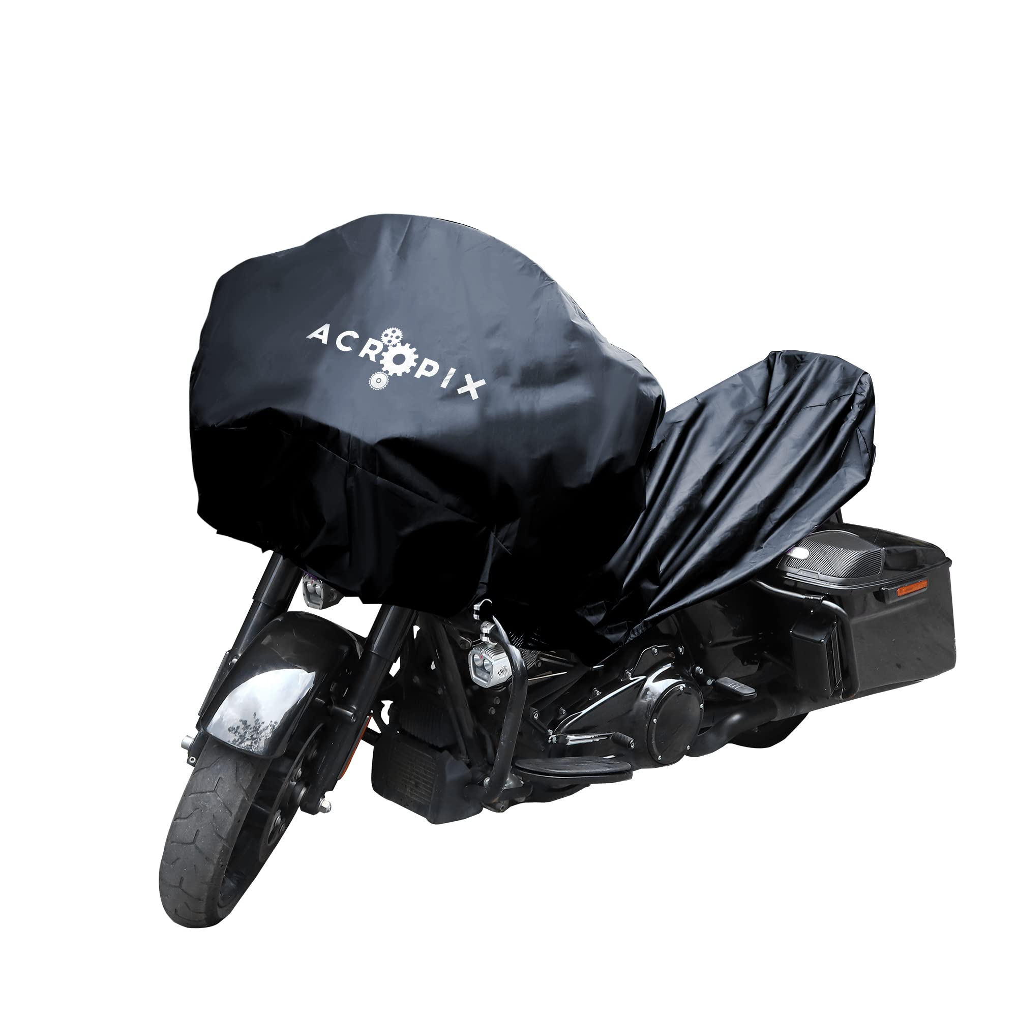 

ACROPIX Motorcycle Cover, Motorcycle Body Cover, Bike Half Cover, Storage Bag Included, Windproof, Dustproof, чёрный