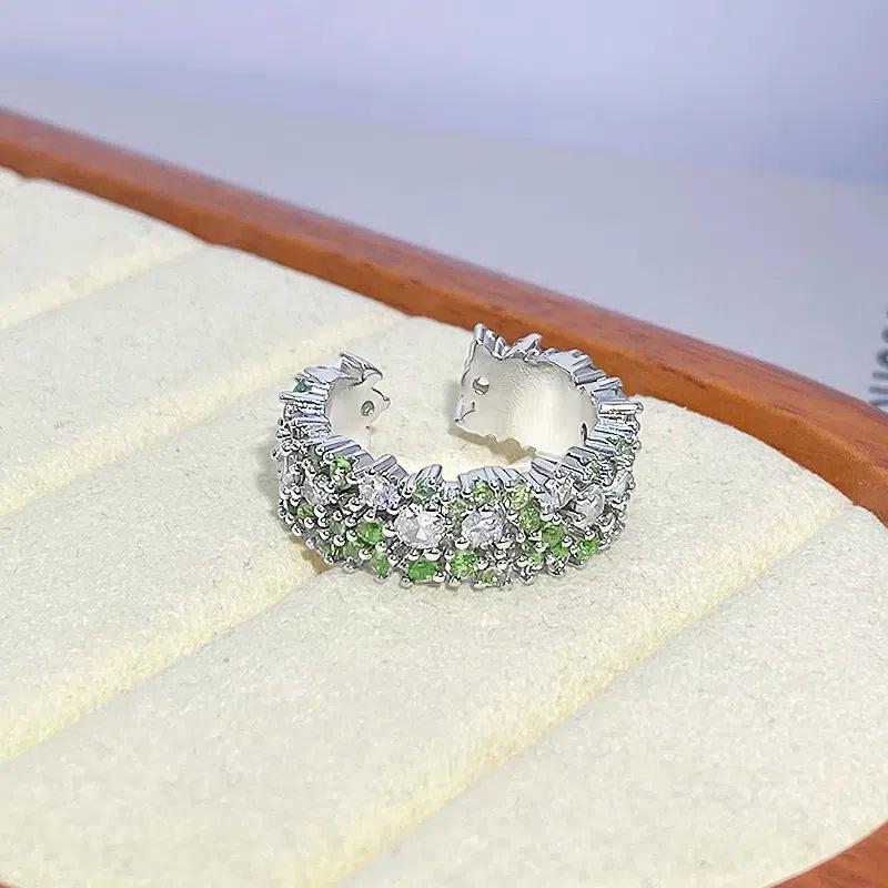 Klein Frisch Sommer Kühle Gefühl Grün Zir*****Stift Ringlicht Luxus Hoher Sinn Temperament Stapeln Tragen Nischenring Frau