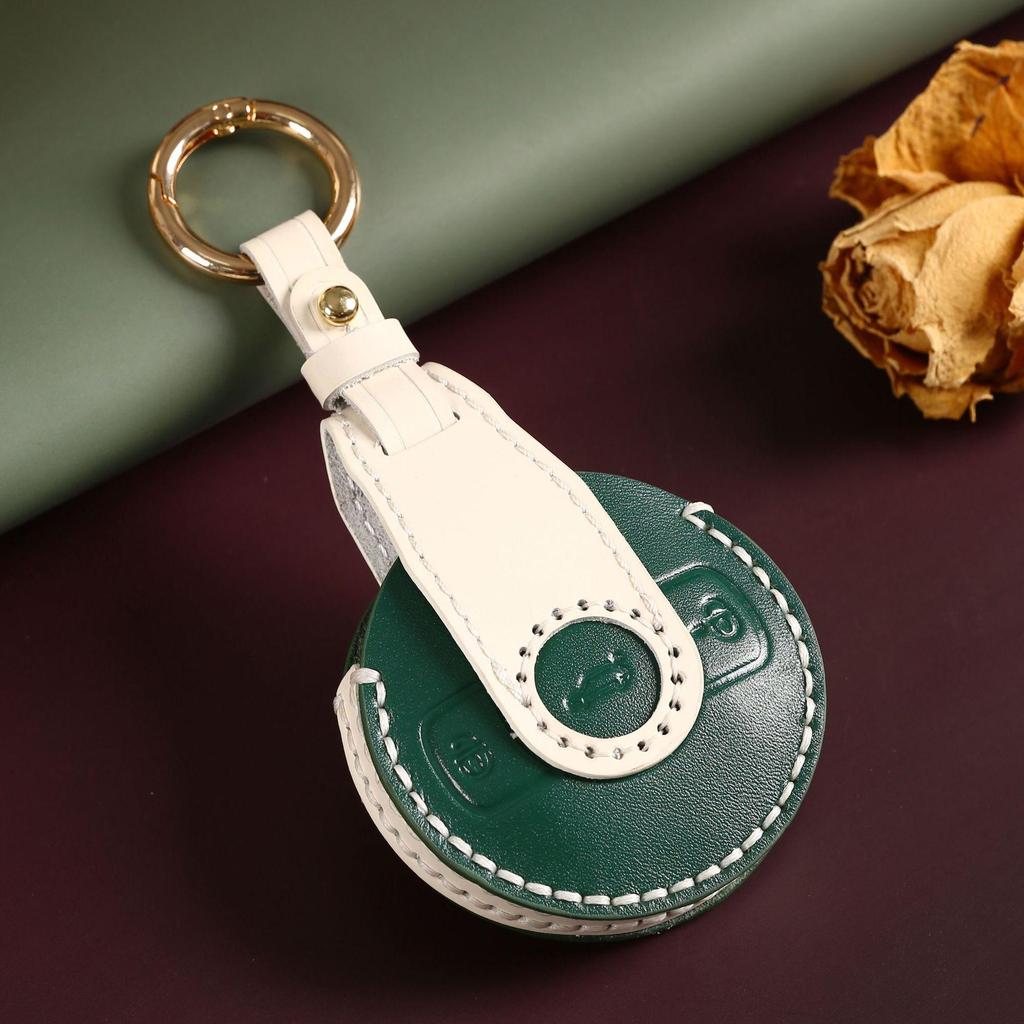 GUSHIBEI Genuine Leather Car Key Case Cover For Mercedes Benz SMART