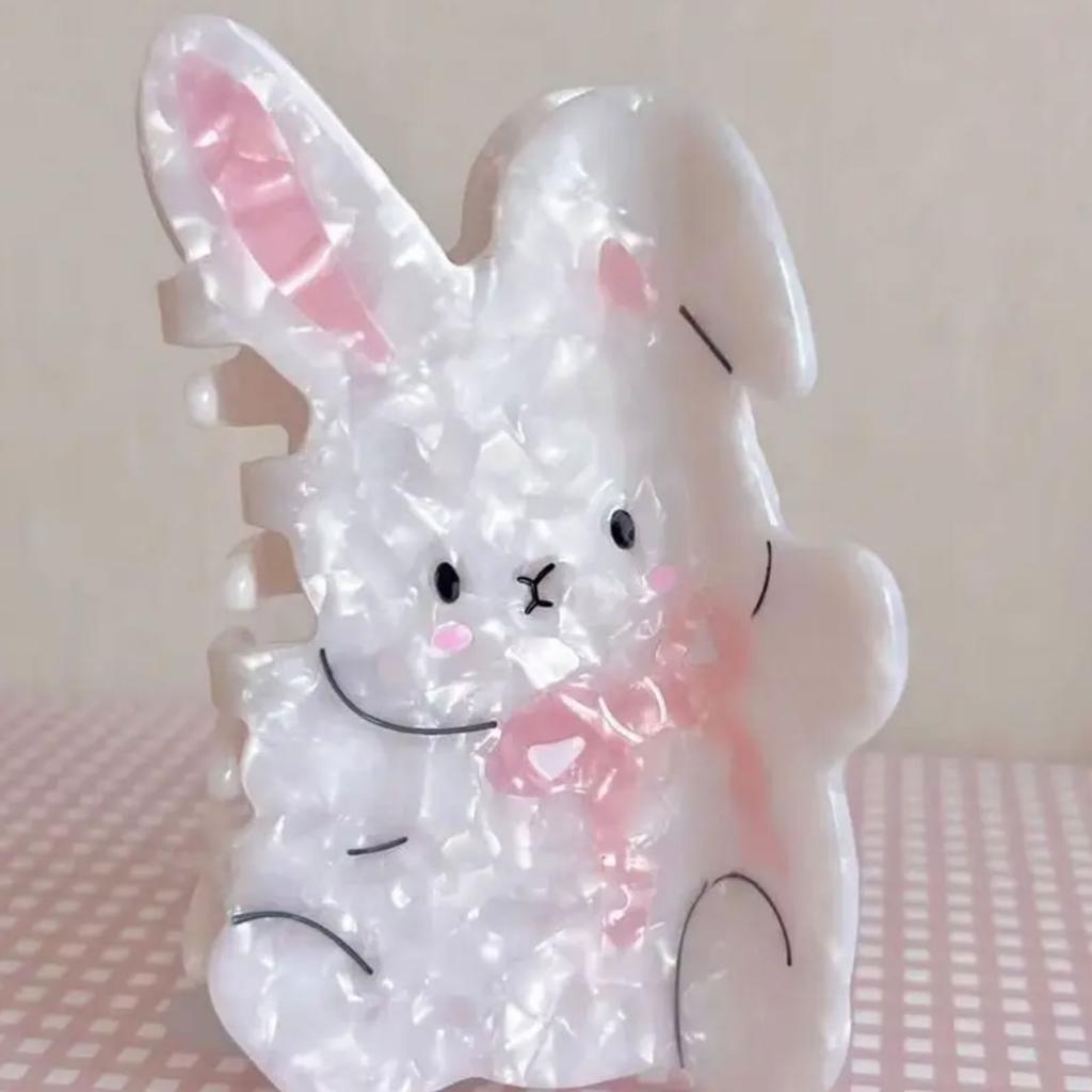 Hair Claw Clip Rabbit Theme Hair Claw Clamp Lovely Valentine's Day Hair Holder Barrettes Strong Hold Hairpin for Girls