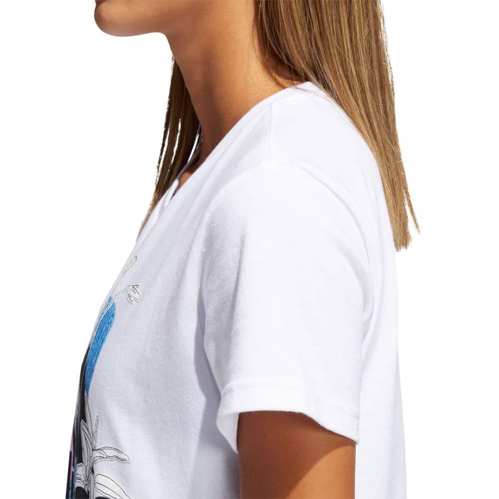 adidas Logo-Print Atmungsaktiv Rundhals Kurzarm T-Shirt Damen T-Shirts Weiß GN9151