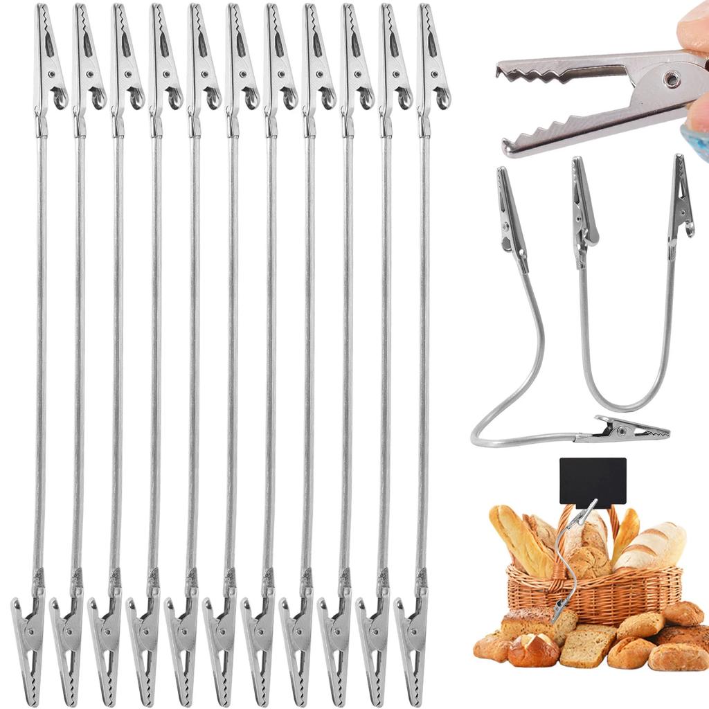 1/20pcs Flexible Metal Long Hose Pins for DIY Card Photo Double Ends Alligator Clamps Clip Home Alloy Memo Picture Holder Racks