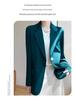 White Silk Satin Women's Suit Jacket - High-End Korean Style for Spring/Autumn 2025