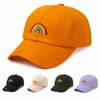 Casquette de Baseball Broderie Arc-en-ciel Douce Casquette Ajustable Décontractée Streetwear Casquette Papa Voyage en Plein Air